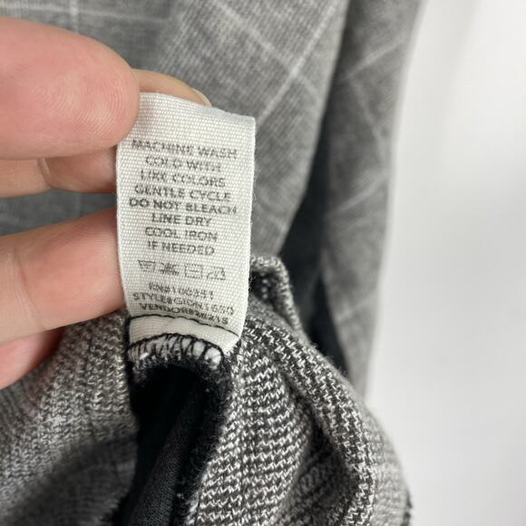 Buckle Gilded Intent Button Up Shirt Women Size XL Mixed Media Long Sleeve Gray - Picture 8 of 11